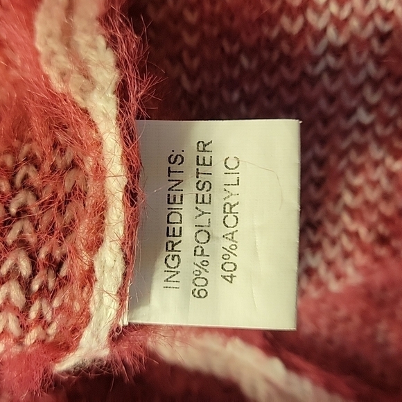 chloah Geometric Shaggy Eyelash Open Front Dolman Sleeve Varsity Cardigan - Picture 7 of 7